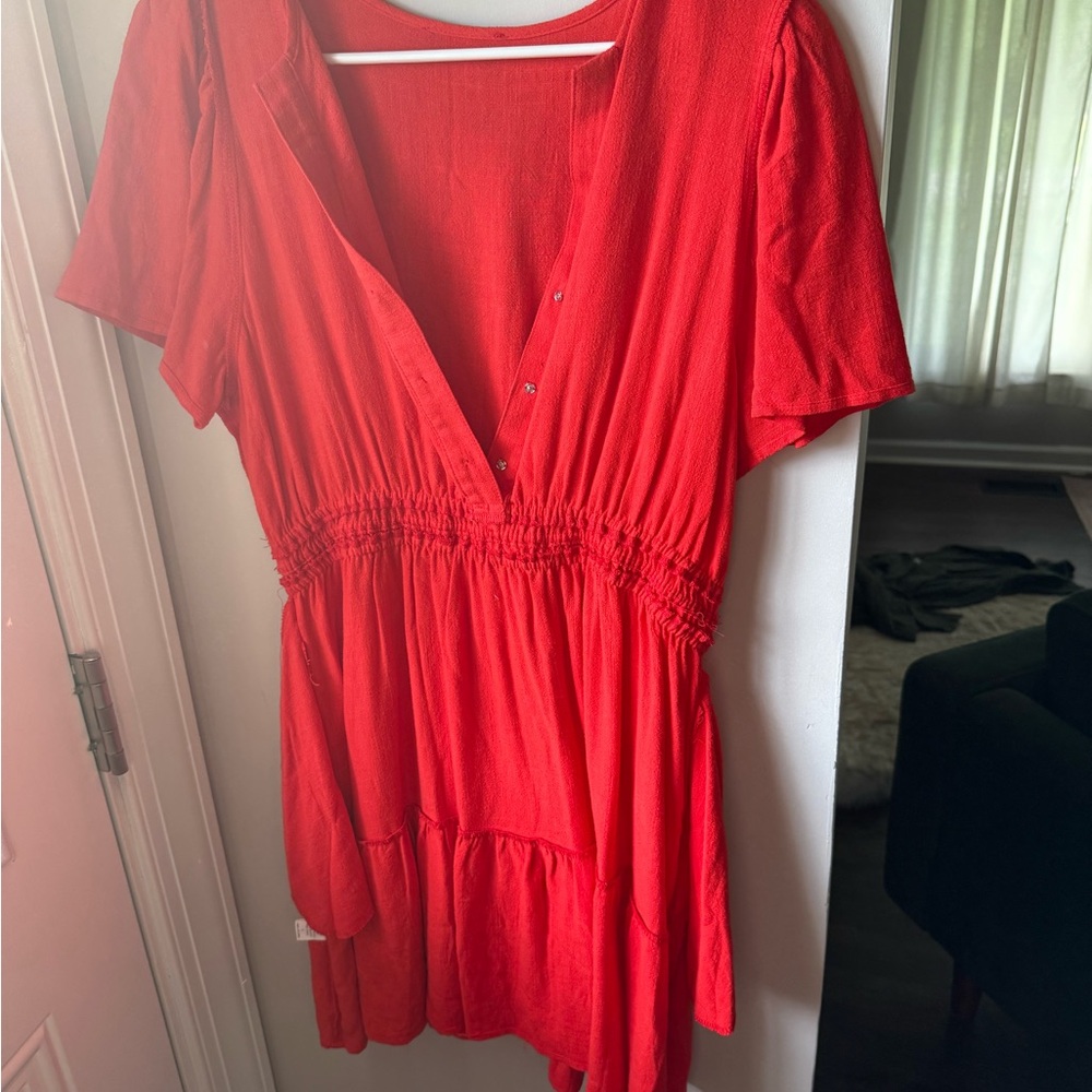 Never worn! Boutique Women's Red Button-Down Mini Dress